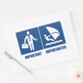 Sticker Rectangulaire Le Travail Est Important, La Planche À Voile Est I (Enveloppe)