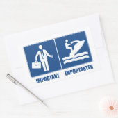 Sticker Rectangulaire Le Travail Est Important, Le Jet Ski Est Important (Enveloppe)