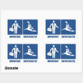 Sticker Rectangulaire Le Travail Est Important, Le Kayak Est Important (Feuille)