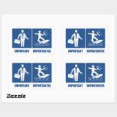 Sticker Rectangulaire Le Travail Est Important, Le Kitesurf Est Importan (Feuille)