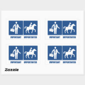 Sticker Rectangulaire Le Travail Est Important, L'Équitation Est Importa (Feuille)