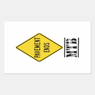 Sticker Rectangulaire Le trottoir termine le VTT
