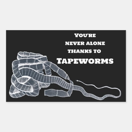 Sticker Rectangulaire Le ver à tapis et vous (Devant)