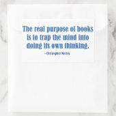 Sticker Rectangulaire Le véritable but des livres (Sac)