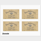 Sticker Rectangulaire Le vin français sur Burlap (Feuille)
