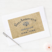 Sticker Rectangulaire Le vin français sur Burlap (Enveloppe)