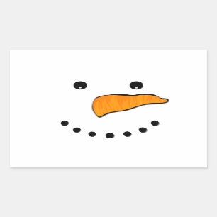Sticker Rectangulaire Le visage de Snowman
