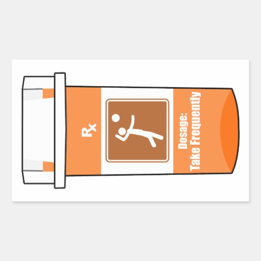Sticker Rectangulaire Le volley-ball est ma drogue (Devant)