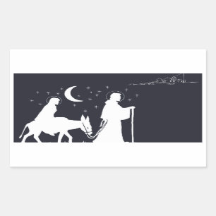 Sticker Rectangulaire Le voyage vers Bethlehem