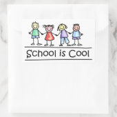 Sticker Rectangulaire L'école est Cool (Sac)