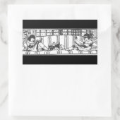 Sticker Rectangulaire Lecture avec Dolly (Sac)