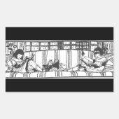 Sticker Rectangulaire Lecture avec Dolly (Devant)