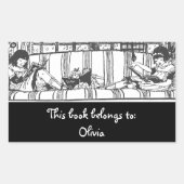 Sticker Rectangulaire Lecture avec Dolly Boplate Rectangulaire (Devant)