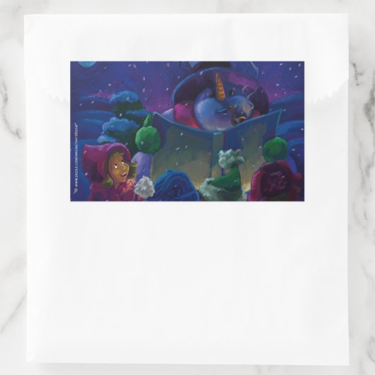 Sticker Rectangulaire Lecture hivernale (Sac)