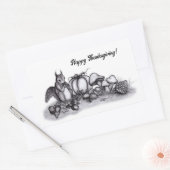 Sticker Rectangulaire L'écureuil en Automne, Bon thanksgiving ! (Enveloppe)