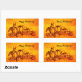 Sticker Rectangulaire L'écureuil en Automne, Bon thanksgiving ! (Feuille)