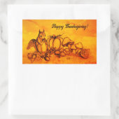 Sticker Rectangulaire L'écureuil en Automne, Bon thanksgiving ! (Sac)