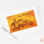 Sticker Rectangulaire L'écureuil en Automne, Bon thanksgiving ! (Enveloppe)