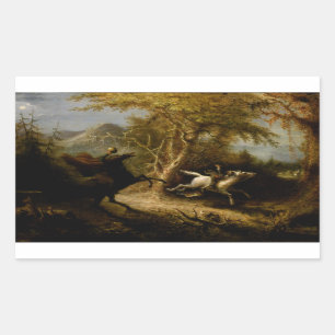 Sticker Rectangulaire Légende du cavalier sans tête fantôme d'Halloween