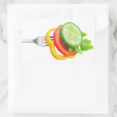 Sticker Rectangulaire Légumes à la fourche (Sac)