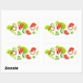 Sticker Rectangulaire Légumes coupés (Feuille)