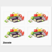 Sticker Rectangulaire Légumes de Ratatouille (Feuille)