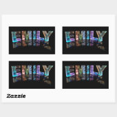 Sticker Rectangulaire L'Emily nommée dans 3D s'allume (la photographie) (Feuille)