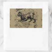 Sticker Rectangulaire Leo Constellation Carte Hevelius vers 1690 (Sac)