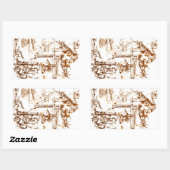 Sticker Rectangulaire Léonard de Vinci (Feuille)