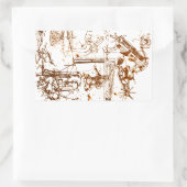 Sticker Rectangulaire Léonard de Vinci (Sac)