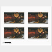 Sticker Rectangulaire Leonardo da Vinci"s Un ange en rouge avec une liqu (Feuille)