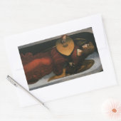 Sticker Rectangulaire Leonardo da Vinci"s Un ange en rouge avec une liqu (Enveloppe)