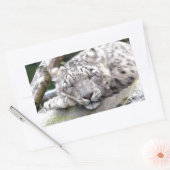 Sticker Rectangulaire Léopard de neige - beau ! (Enveloppe)