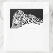Sticker Rectangulaire Léopard noir et blanc (Sac)