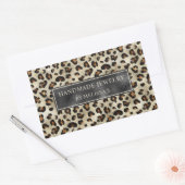 Sticker Rectangulaire Leopard Print With Faux Black Foil And Custom Text (Enveloppe)