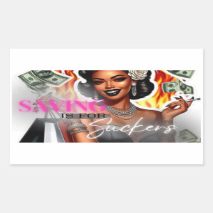 Sticker Rectangulaire "L'épargne est pour les suckers" Cartes de débit d