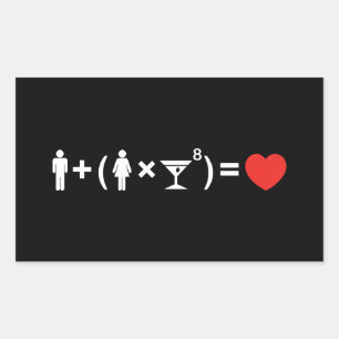 Sticker Rectangulaire L'équation d'amour pour les femmes