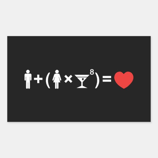 Sticker Rectangulaire L'équation d'amour pour les femmes (Devant)