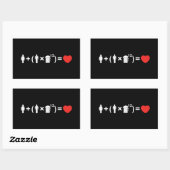 Sticker Rectangulaire L'équation d'amour pour les hommes (Feuille)