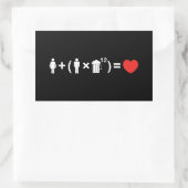 Sticker Rectangulaire L'équation d'amour pour les hommes (Sac)