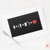 Sticker Rectangulaire L'équation d'amour pour les hommes (Enveloppe)