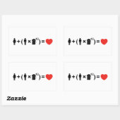 Sticker Rectangulaire L'équation d'amour pour les hommes (Feuille)