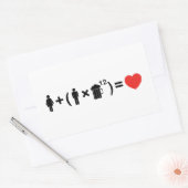 Sticker Rectangulaire L'équation d'amour pour les hommes (Enveloppe)