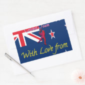 Sticker Rectangulaire L'équipe de cricket néo-zélandaise : L'amour de mo (Enveloppe)