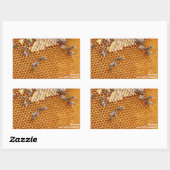 Sticker Rectangulaire Les abeilles dans une ruche (Feuille)