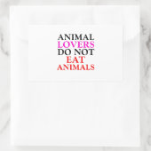 Sticker Rectangulaire Les amoureux des animaux ne mangent pas d'animaux (Sac)