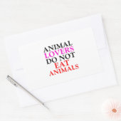 Sticker Rectangulaire Les amoureux des animaux ne mangent pas d'animaux (Enveloppe)