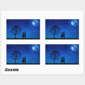 Sticker Rectangulaire Les amoureux en pleine lune (Feuille)