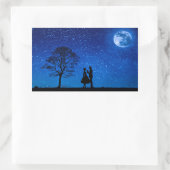 Sticker Rectangulaire Les amoureux en pleine lune (Sac)