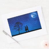 Sticker Rectangulaire Les amoureux en pleine lune (Enveloppe)